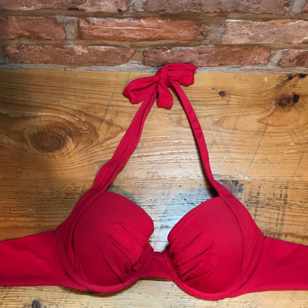 Tommy Bahama Red Pearl Underwire Halter Bikini Top